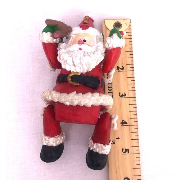 Articulated Resin Shelf Sitting Santa Clause Christmas Collectible Decoration - Picture 9 of 9